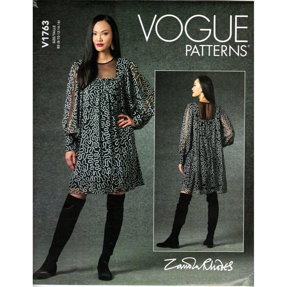 Vogue V1763 Misses 8 to 16 Zandra Rhodes Special Occasion Dress Sewing Pattern